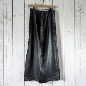 Zara Metallic Midi Skirt Silver Side Slit Small Y2K Glam Minimalist